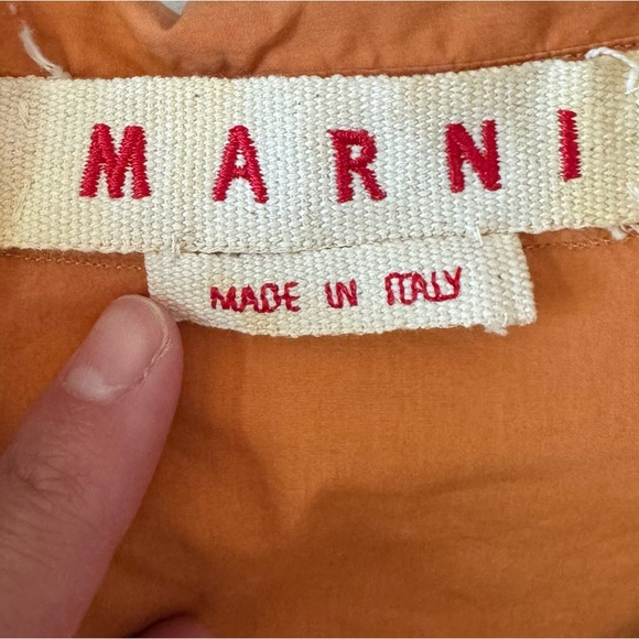 Marni Cotton Poplin Pleated Button-Up Shirt - Picture 7 of 8